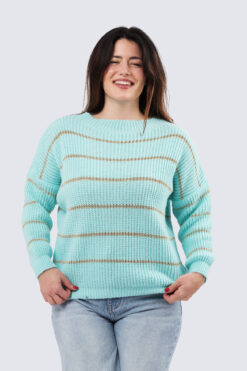 Lillil kultaraitaneule - minttu