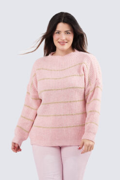 Lillil kultaraitaneule - roosa