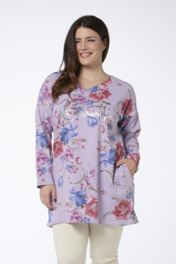 Anni pitkä kukkatunika - syreeni