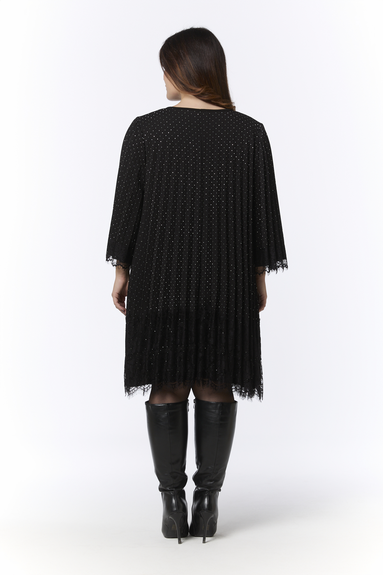 Festa pliseerattu mekko - musta/hopea - Image 3