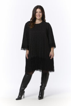 Festa pliseerattu mekko - musta/hopea