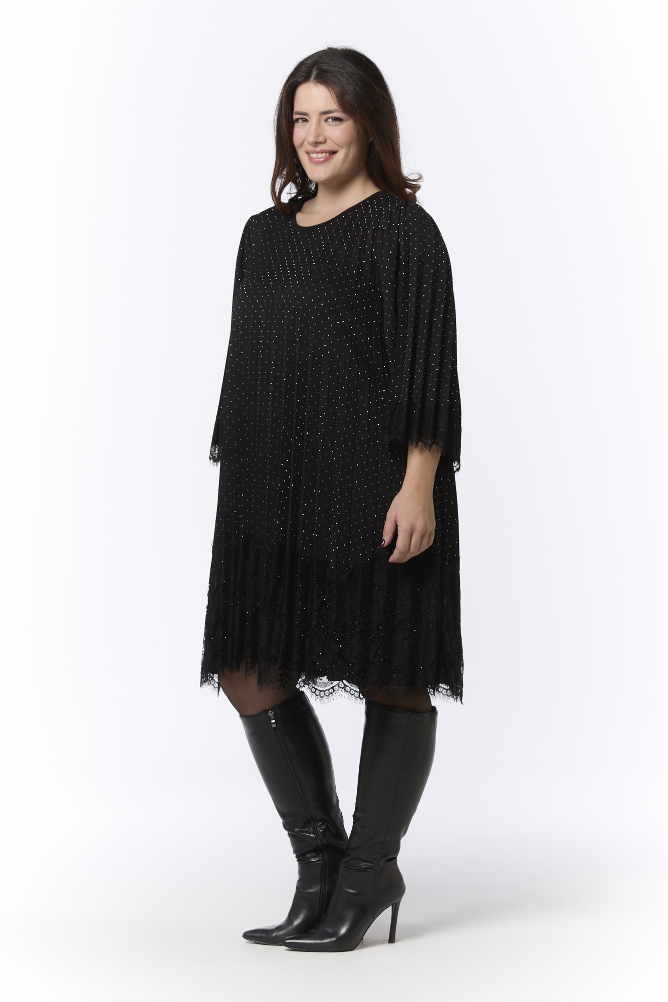 Festa pliseerattu mekko - musta/hopea - Image 2