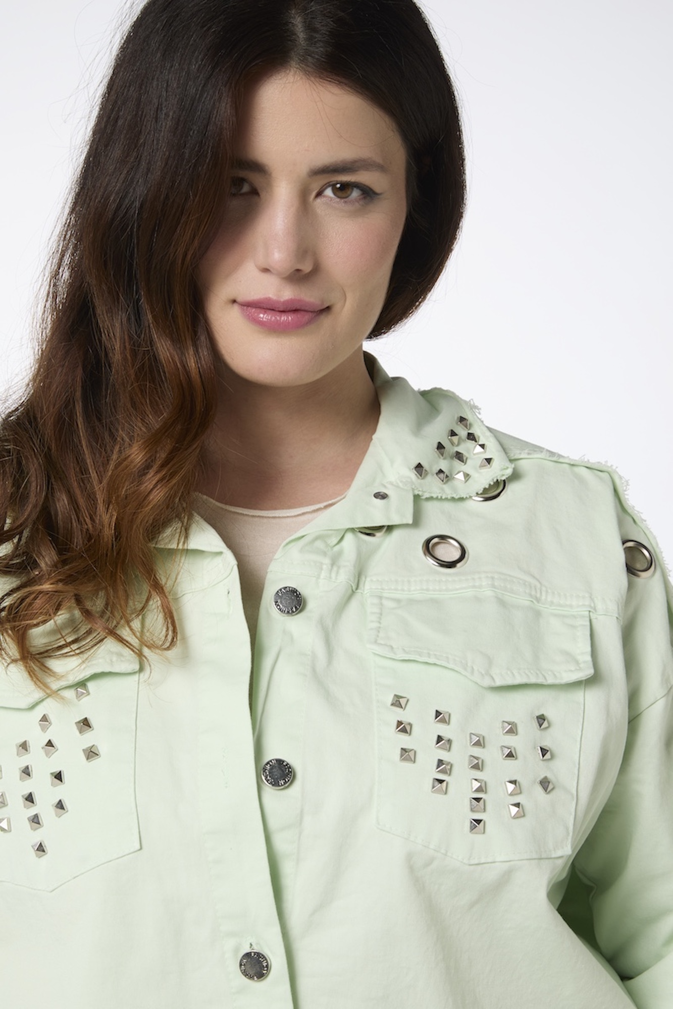 Meiju niittitakki - vaaleanvihreä - Image 4