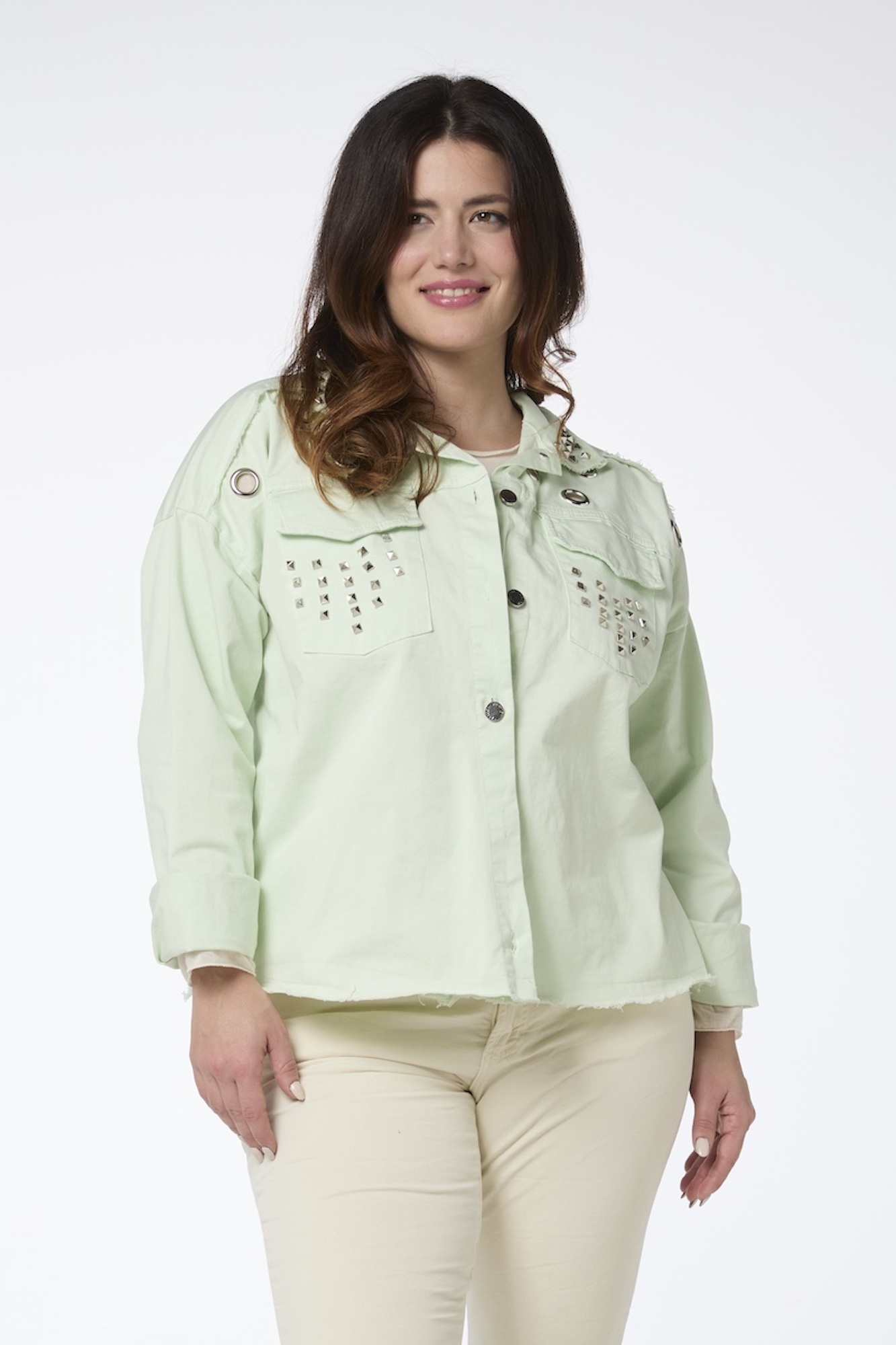 Meiju niittitakki - vaaleanvihreä