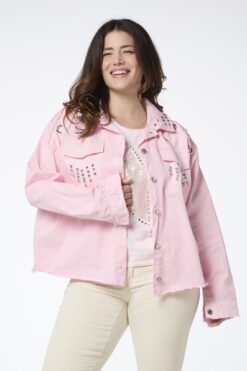 Meiju niittitakki - vaaleanpunainen