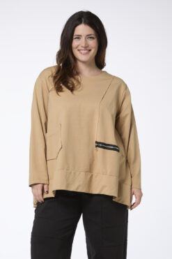 Mila Trikootunika - vaalea kameli