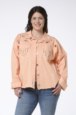 Meiju niittitakki - persikka