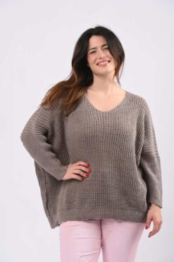 Kati v-aukko neule - nutria