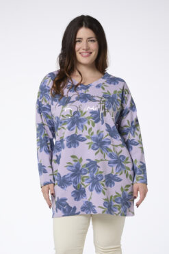 Sirpa pitkä kukkatunika- syreeni