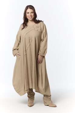 Ursula pellavapuuvillamekko - nutria