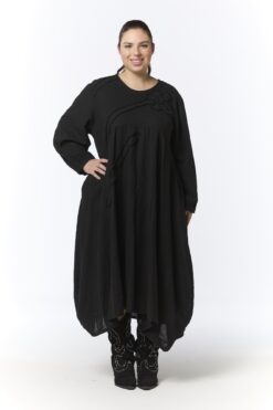 Ursula pellavapuuvillamekko - musta