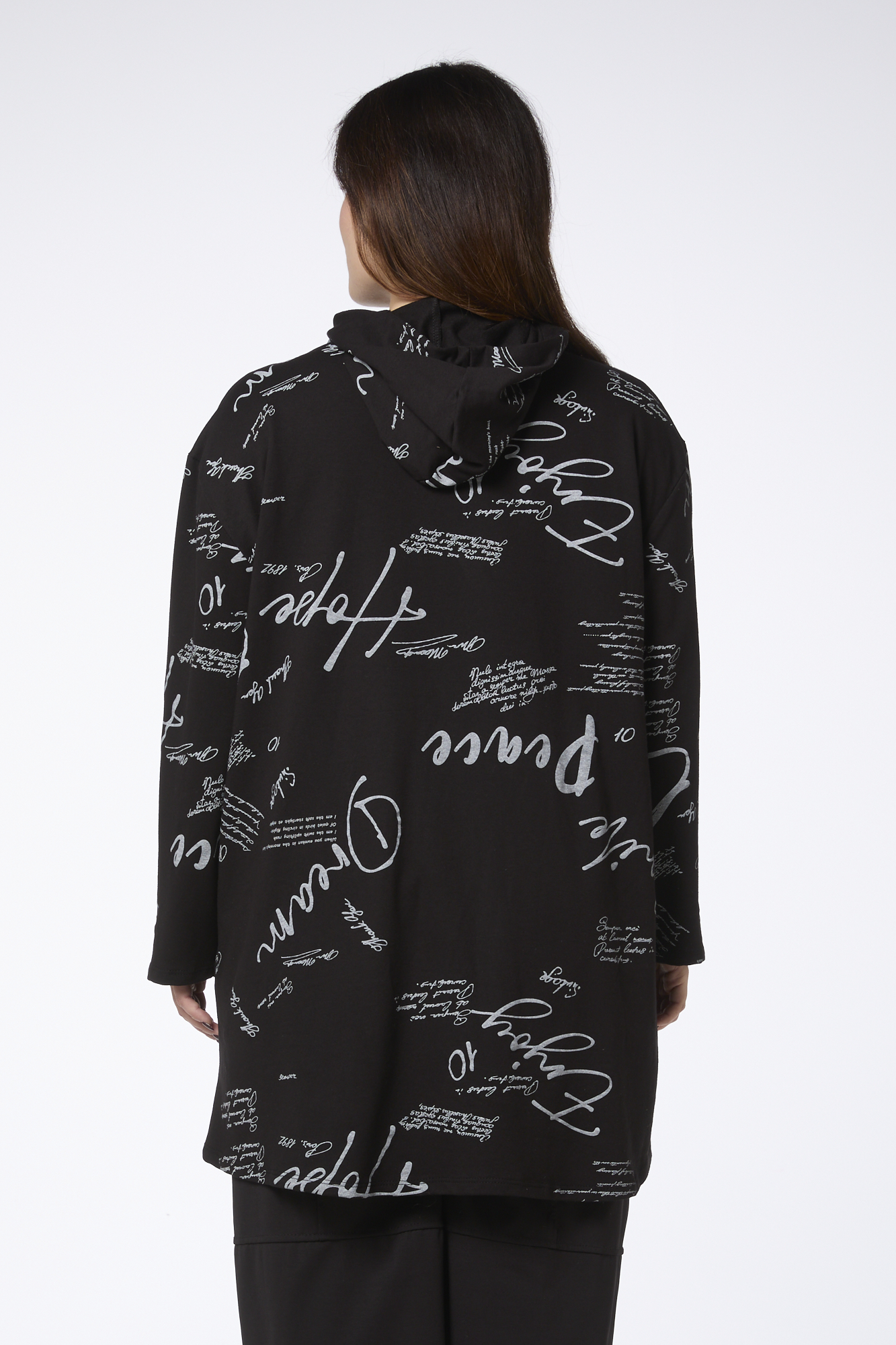 Zipper text collegetunika - musta - Image 2