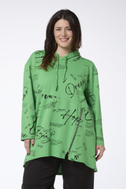 Zipper text collegetunika - vihreä