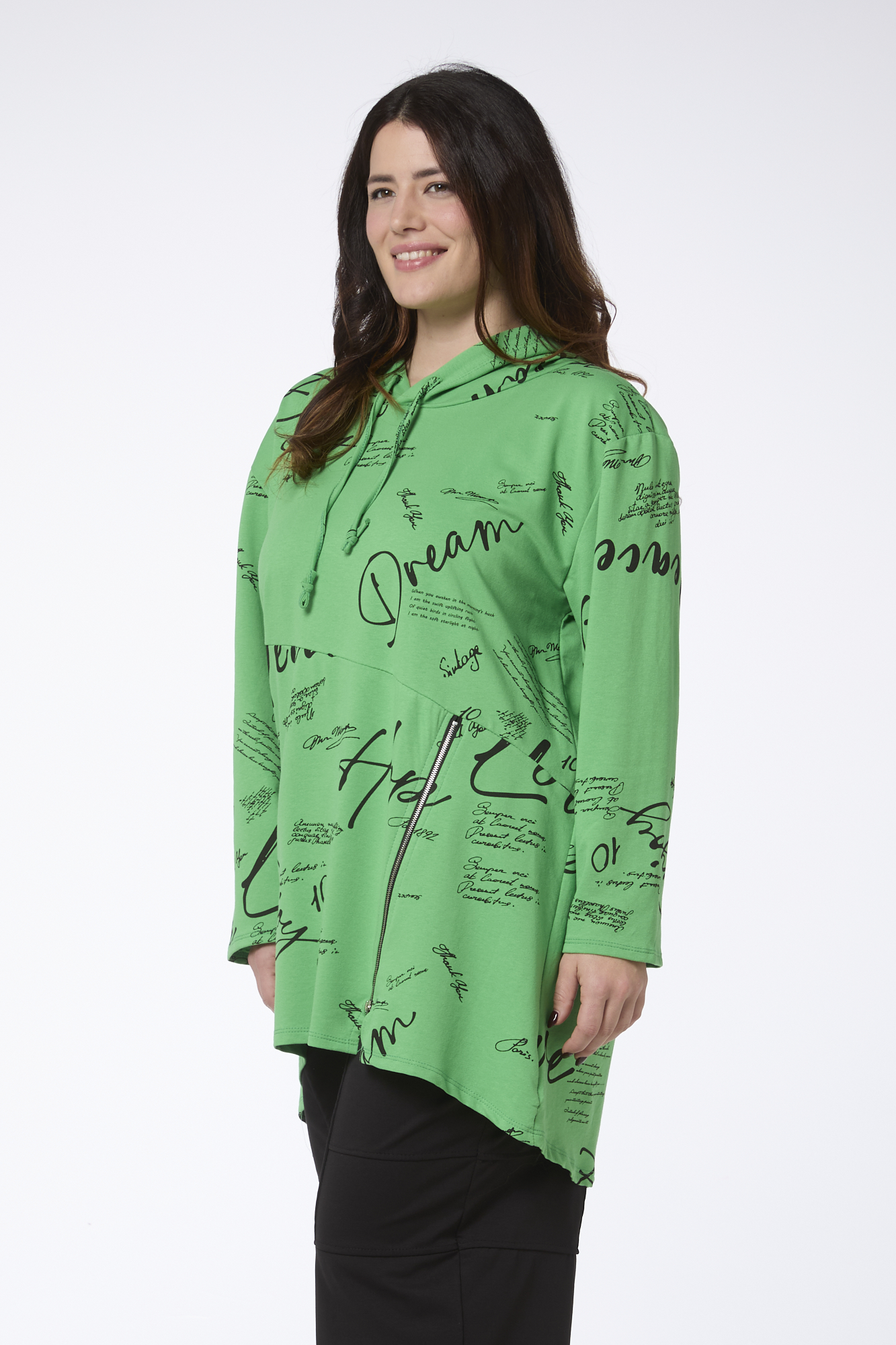 Zipper text collegetunika - vihreä - Image 2