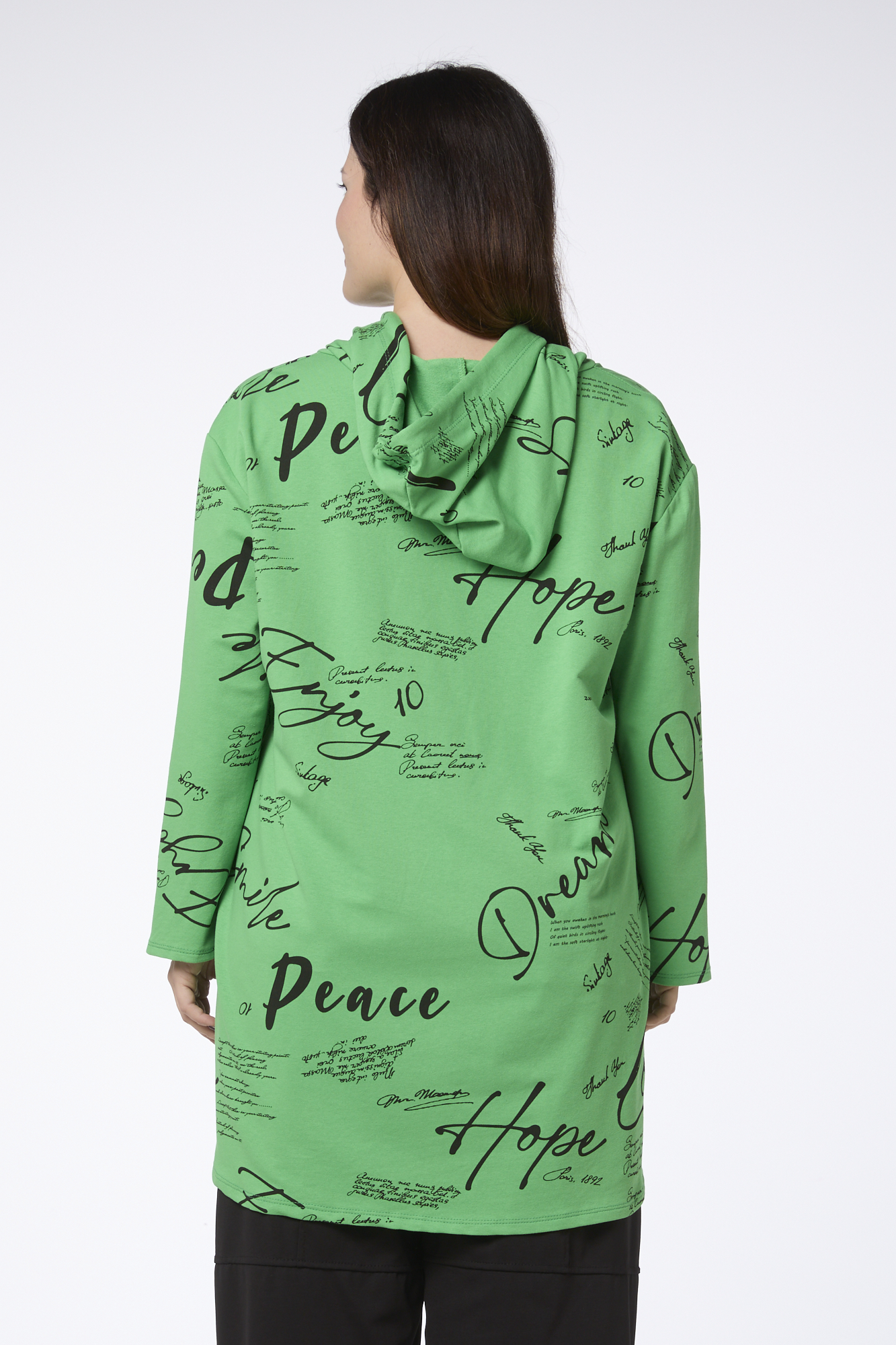 Zipper text collegetunika - vihreä - Image 3