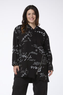 Zipper text collegetunika - musta