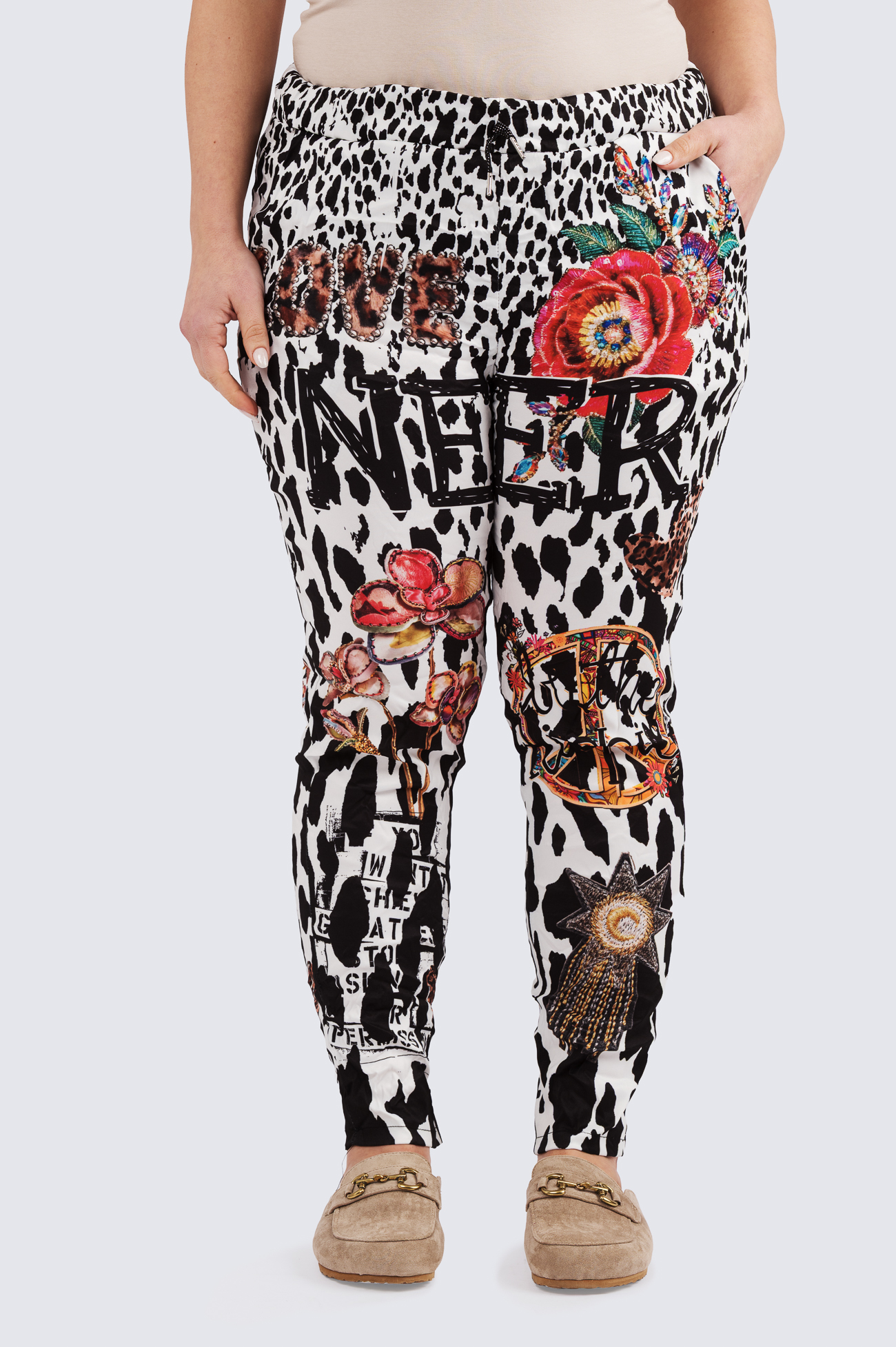 Fancy kuviohousu - mustavalkokuvio