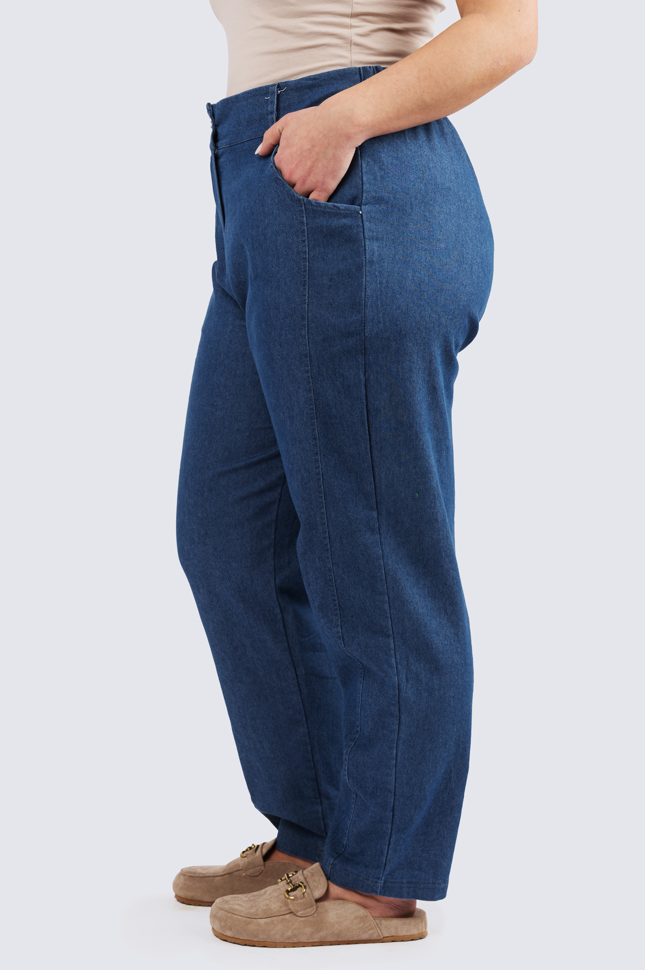 Denim look housu - tumma farkkusininen - Image 2