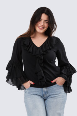 Rimpsuinen trikoo - musta