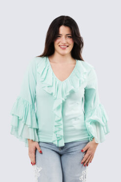 Rimpsuinen trikoo - minttu