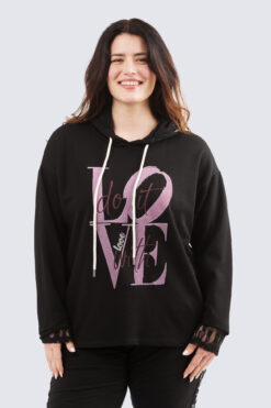 Do it with love hoodie - musta