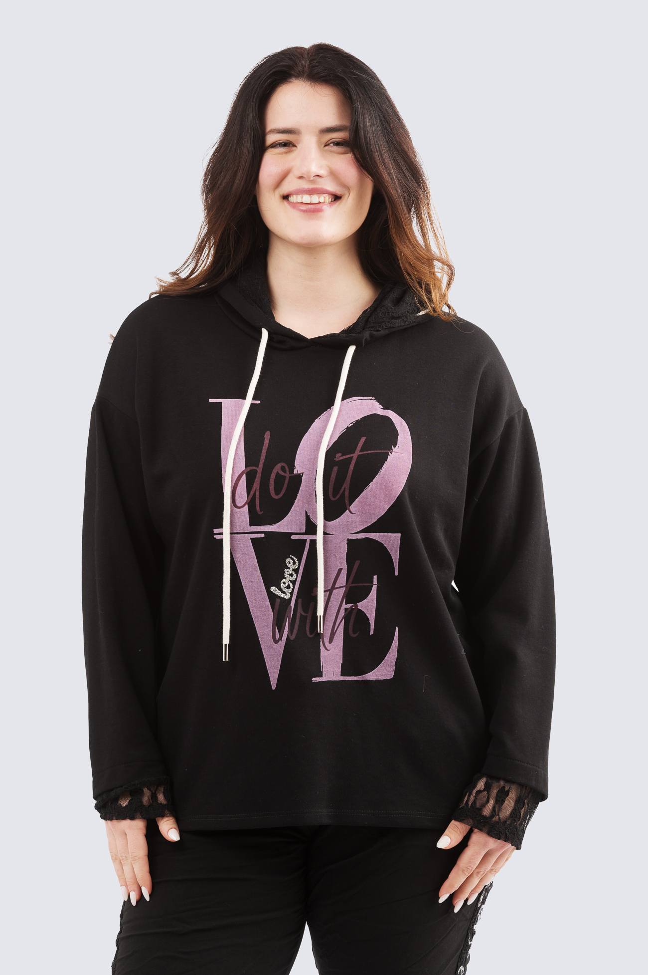 Do it with love hoodie - musta