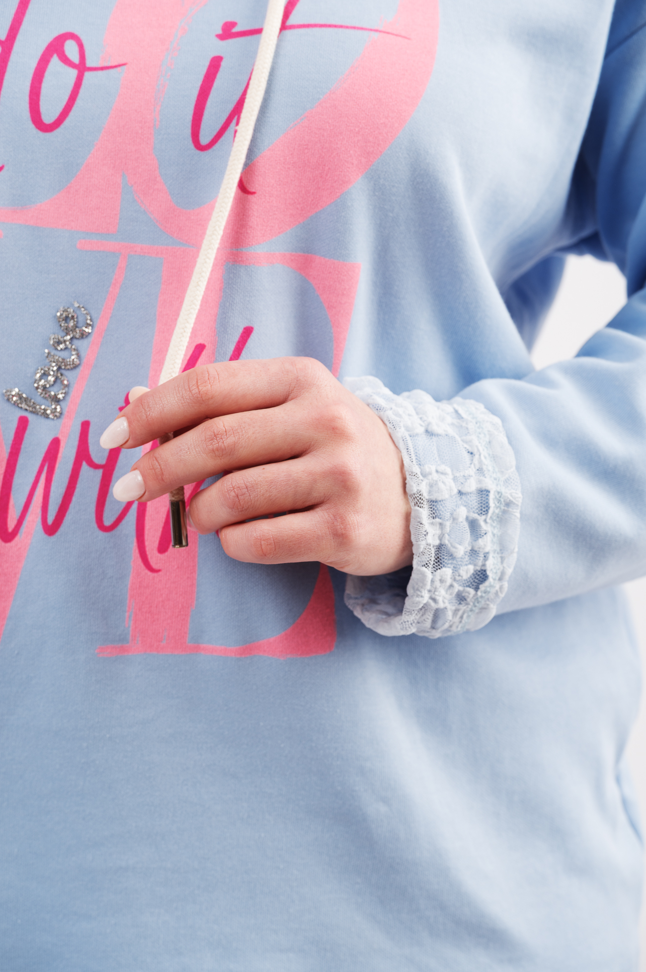 Do it with love hoodie - vaaleansininen - Image 5