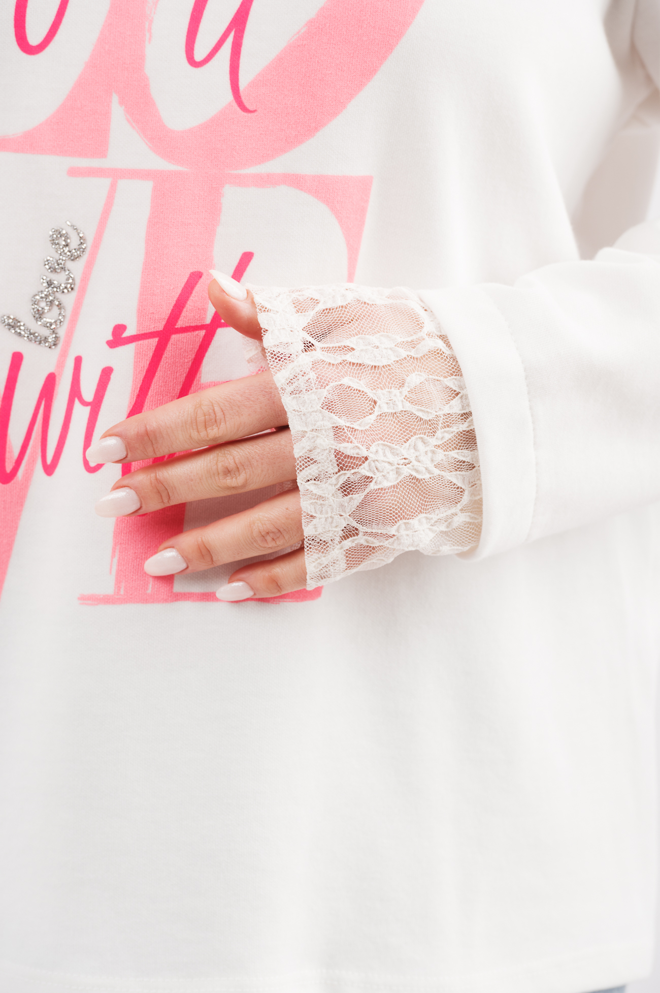 Do it with love hoodie - luonnonvalkoinen - Image 3