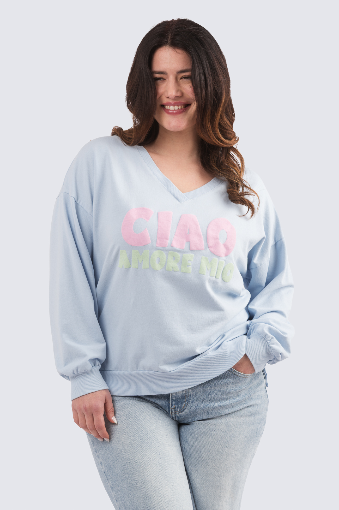 Ciao Amore Mio college - vaaleansininen