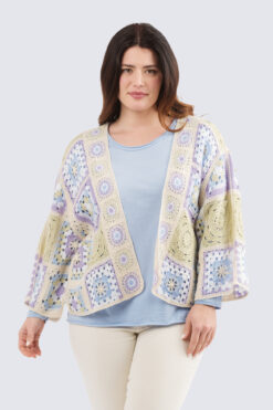 Heli virkattu jakku - liila