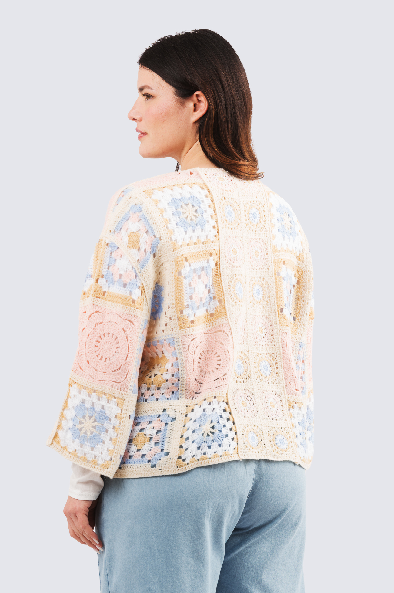 Heli virkattu jakku - vaaleanpunainen - Image 3