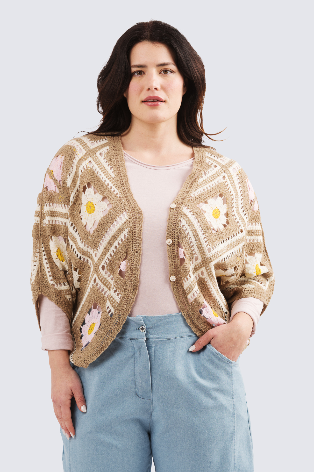 Virpi neuletakki - Ruskea