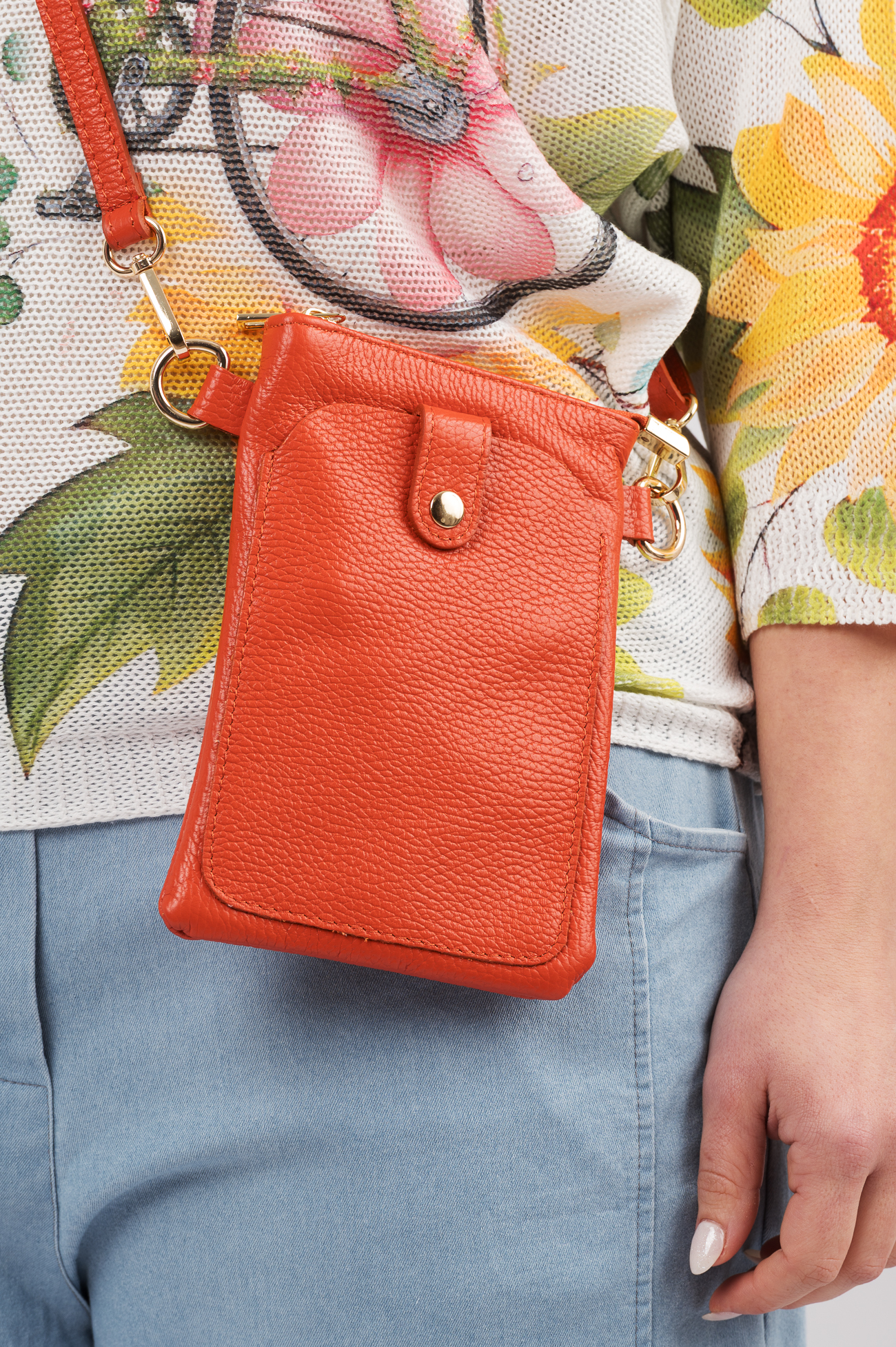 Iso kännykkälaukku - oranssi