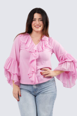 Rimpsuinen trikoo - vaaleanpunainen