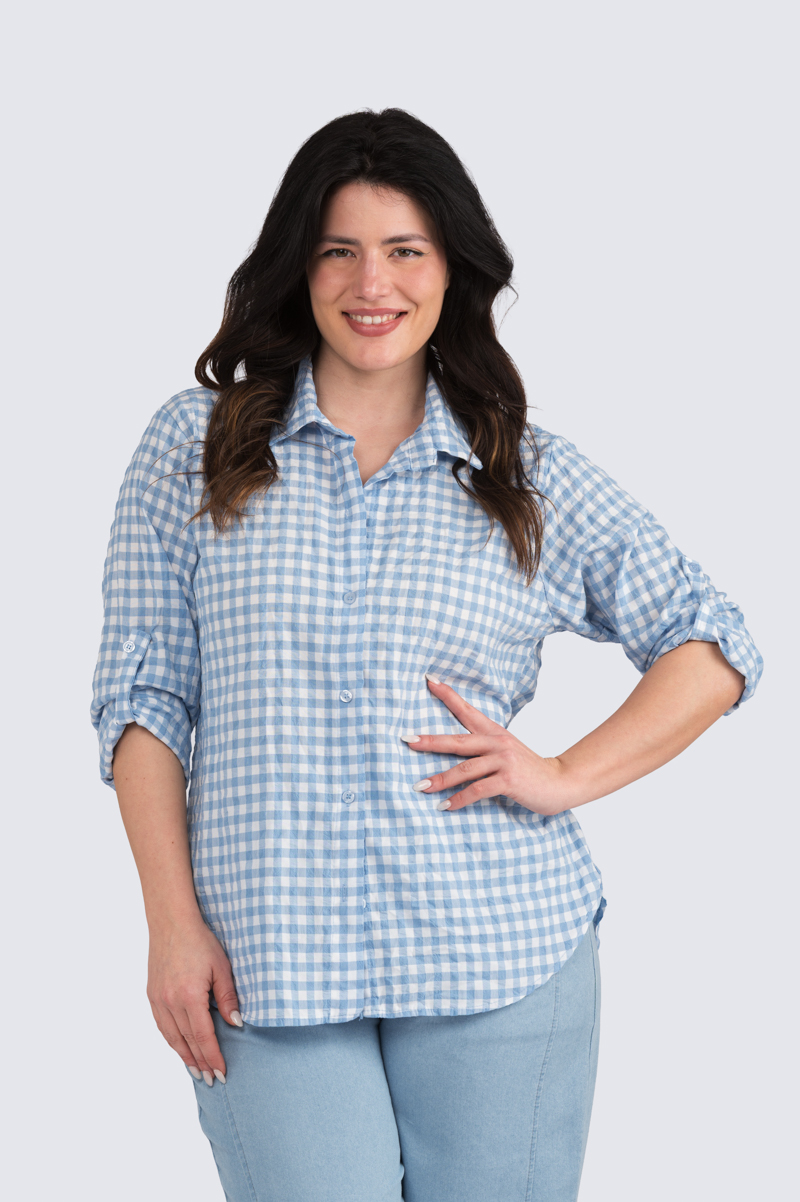 Mary ruutupaitis - vaaleansininen - Image 2