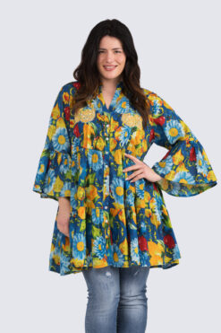 IBIZA tunika - Sini/puna/kelta