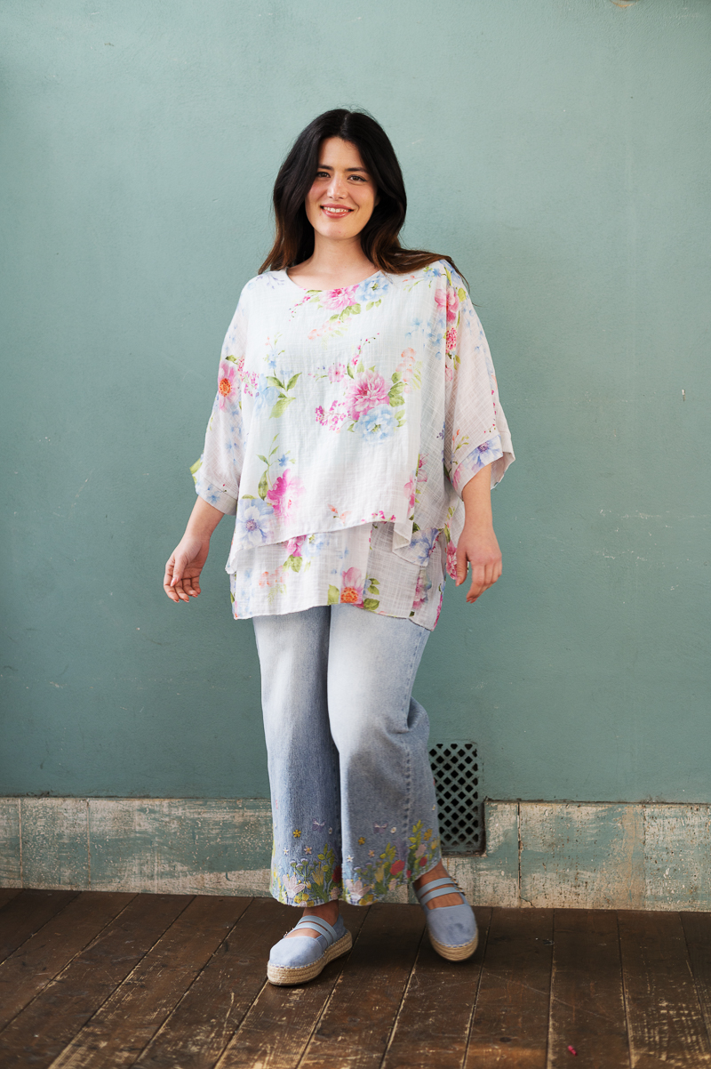 Eveliina tunika - vaaleansini/valkoinen - Image 2