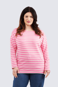 Raija raitapaita - pinkki/vaaleanpunainen