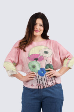 Carmela print neule - kukkaniitty