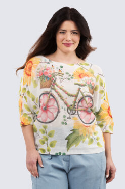 Carmela print neule - kukkapyörä