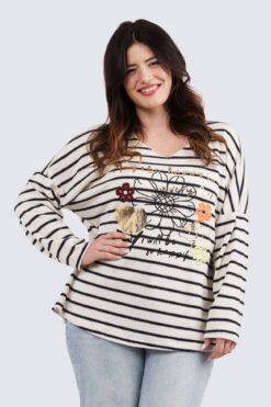 Spring stripe neule - Musta