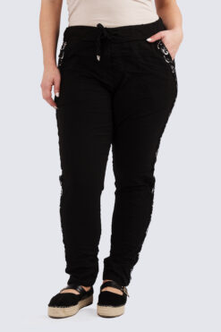 Lace Edge housut - musta