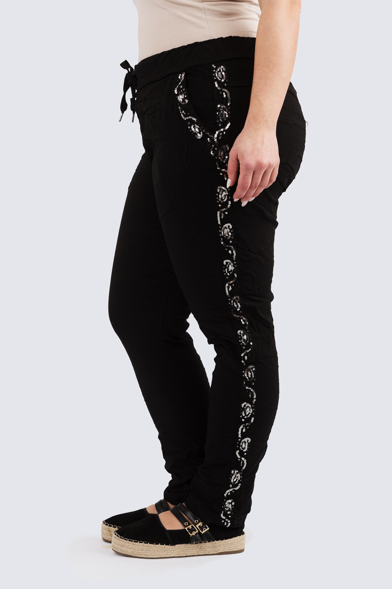 Lace Edge housut - musta - Image 2