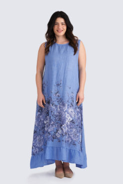 Rose pellavamekko- sininen