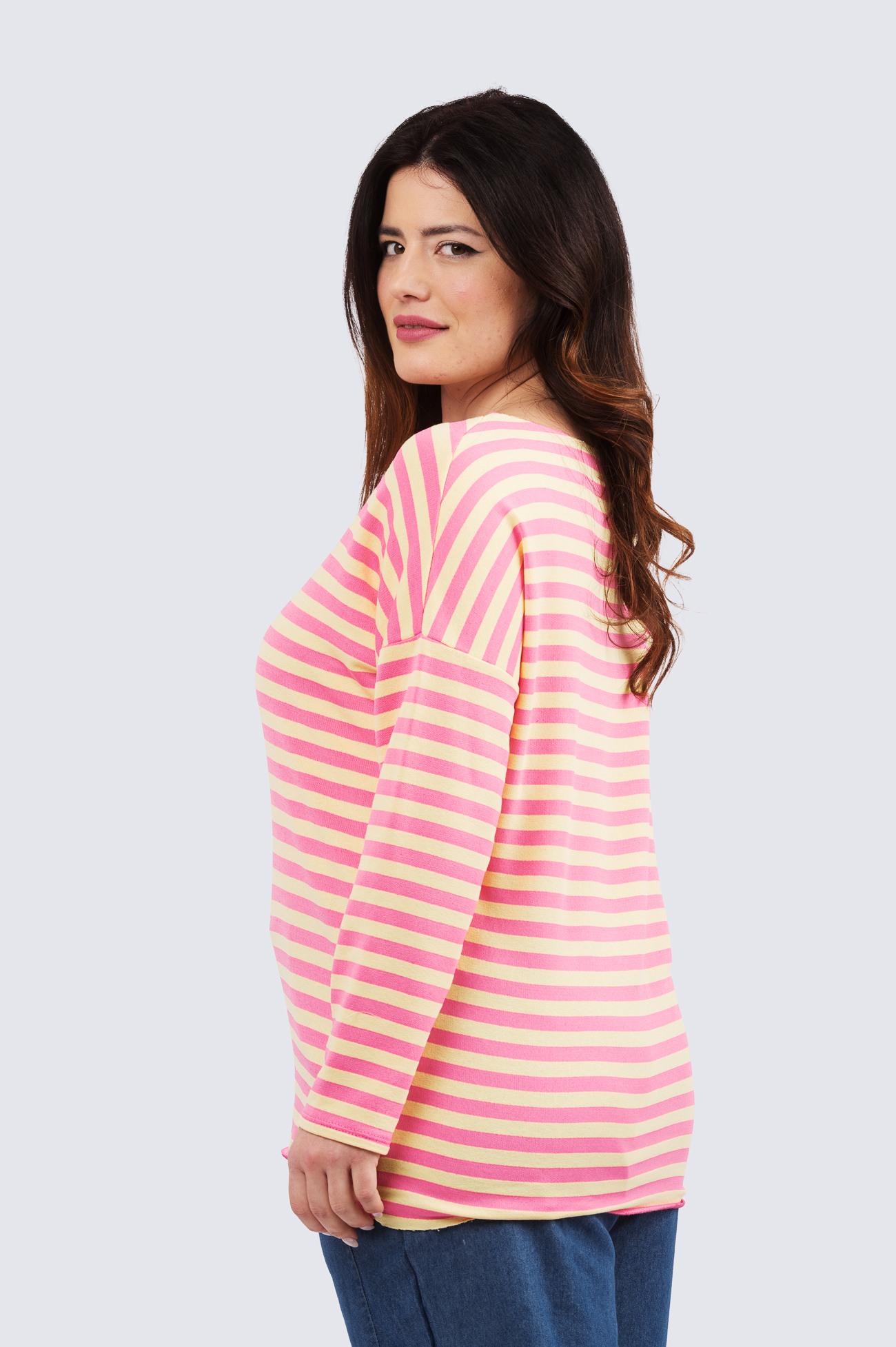 Raija raitapaita - pinkki/keltainen - Image 2