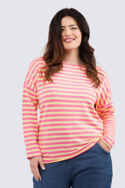 Raija raitapaita - pinkki/keltainen