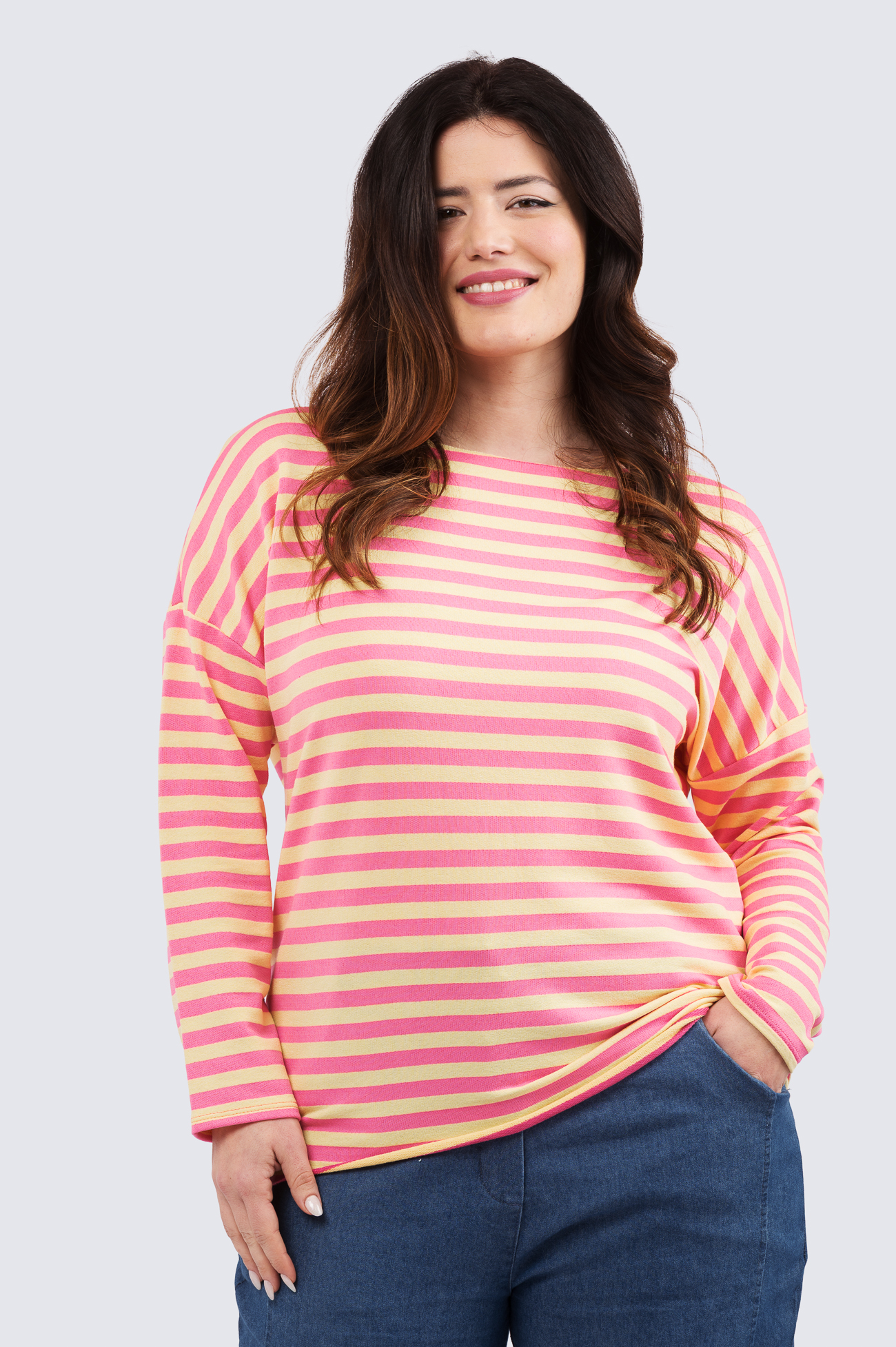 Raija raitapaita - pinkki/keltainen