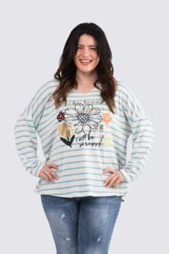 Spring stripe neule - Turkoosi