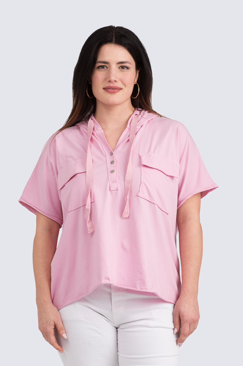 Trikoohuppari - vaaleanpunainen