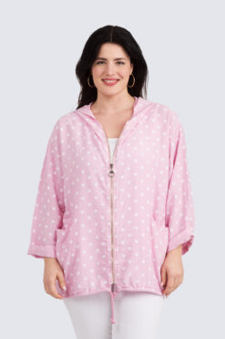 Polkadots takki-vaaleanpunainen